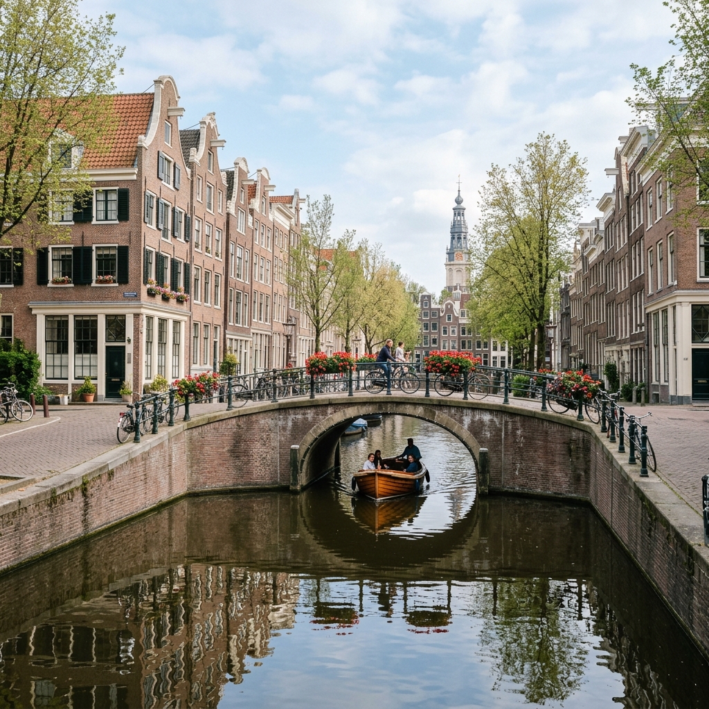 Beautiful Amsterdam canal view